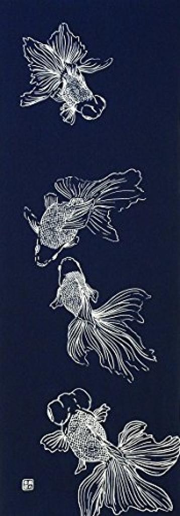 Dyed Anbo Hand Towel Demekin Anbo Navy Authentic Dyed Cotton Tokuoka Made in Japan 35cm x 100cm "Ryukin Blue" 100%