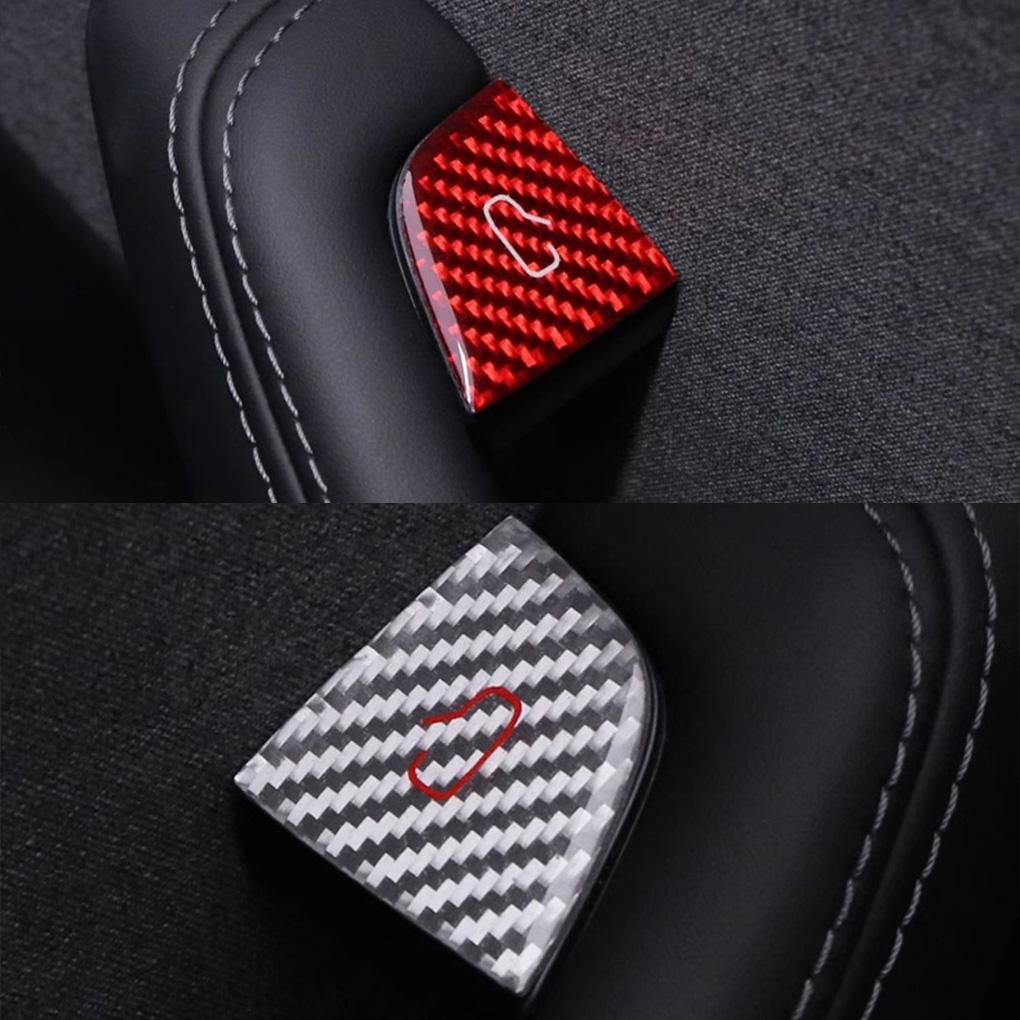 Door Switch Button Sticker For Tesla Model 3 Y Juniper Carbon Fiber Car Interior Door Switch Button Trim Accessories 2019-2025