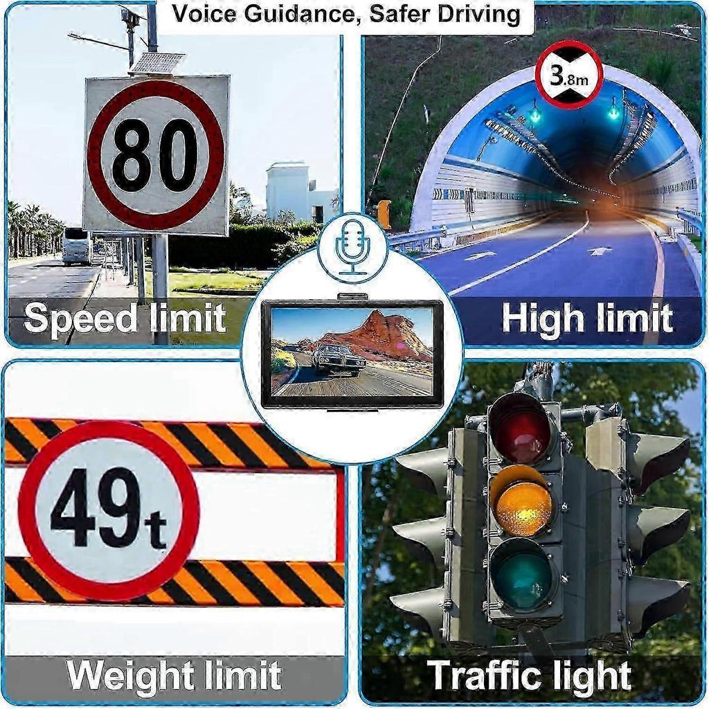 Navegador GPS para Coche - 7 Pulgadas, Actualizaciones de Mapas Gratuitas de por Vida, Cámaras de Velocidad y Alertas de Puntos de Interés
