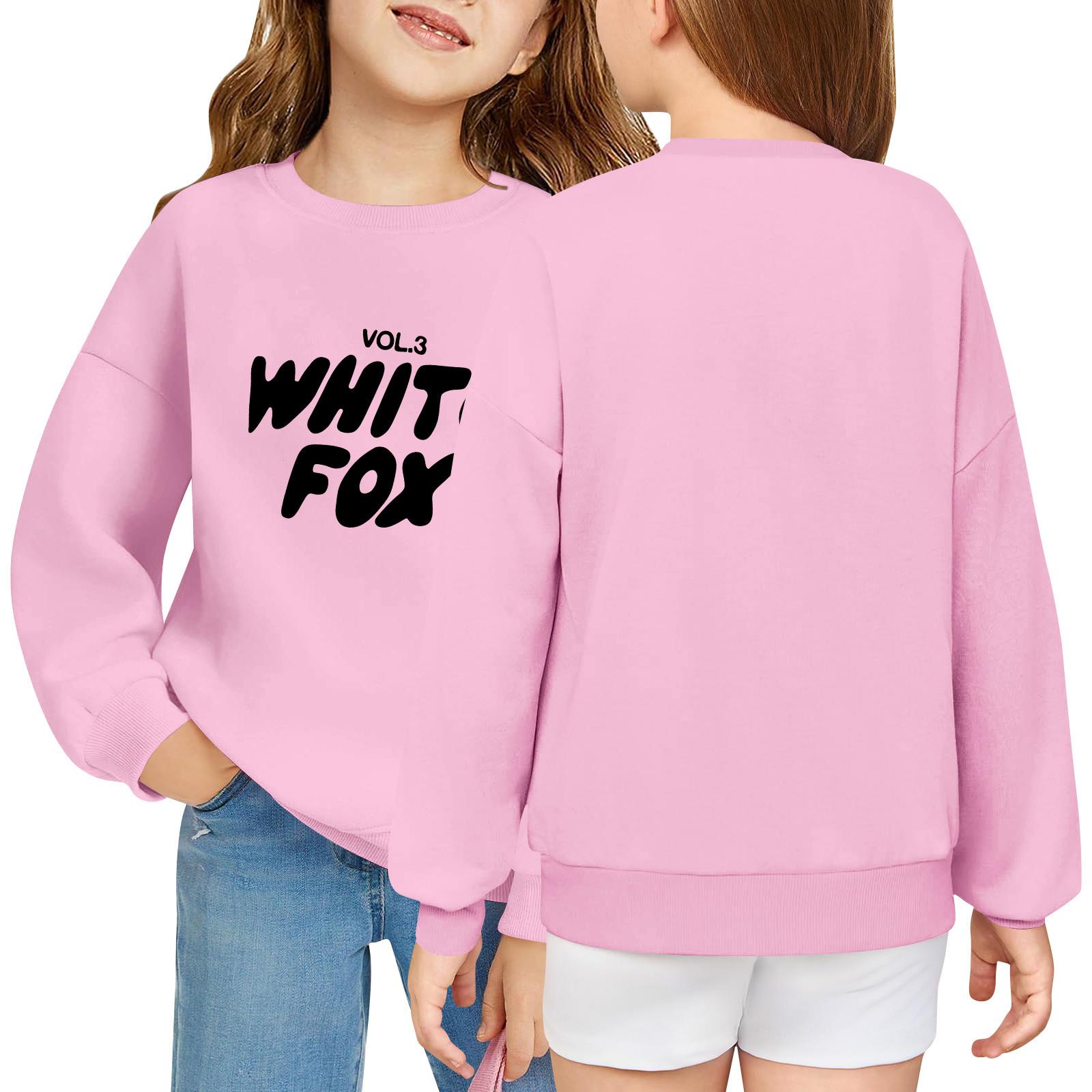 

Детский пуловер свободного кроя с длинным рукавом, с принтом букв и круглым вырезом 130 розовый