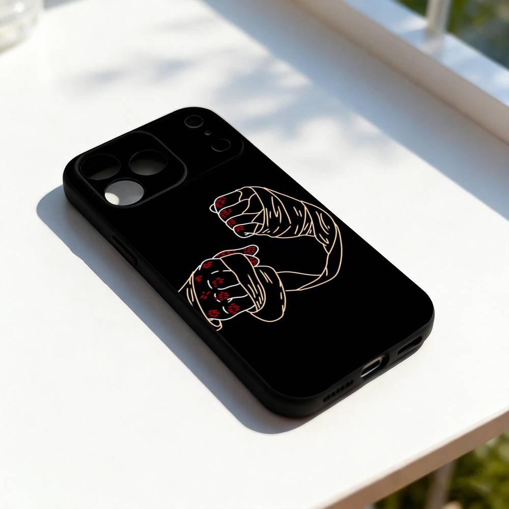 Boxing Gloves Cool For iPhone 17,16,15,14,13,12,11,Pro,Max,Plus,E,SE4,Air,Mini Black Soft Cover Phone Case