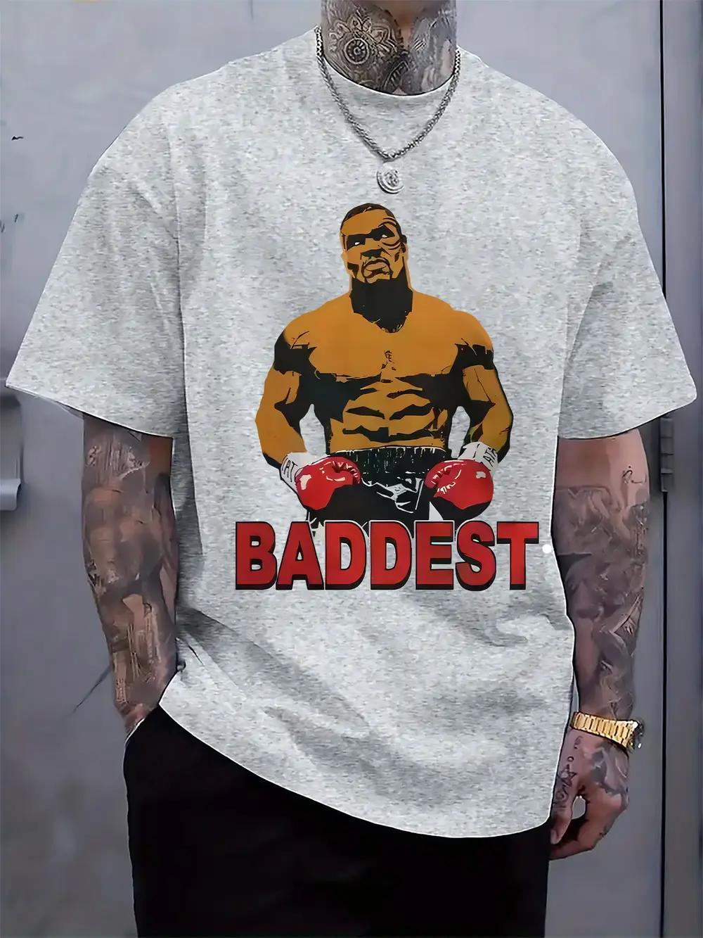 Boxing King Graphic T-shirt - Casual Crew Neck XXL