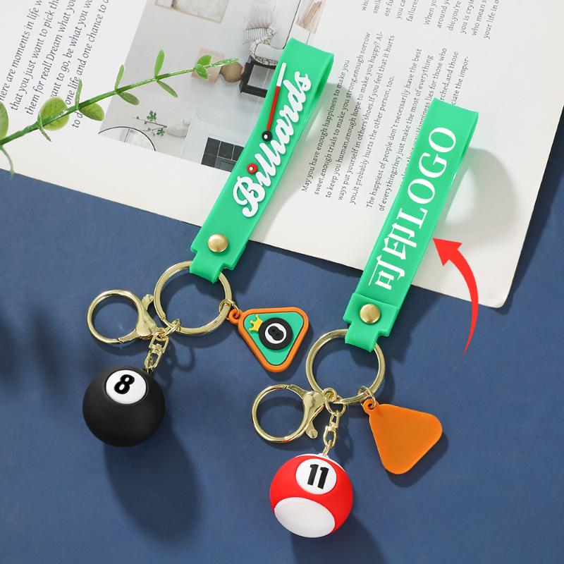 Creative Billiard Pool Keychain Table Ball Key Ring Lucky Black Key Chain 25Mm Resin Ball Jewelry Gift