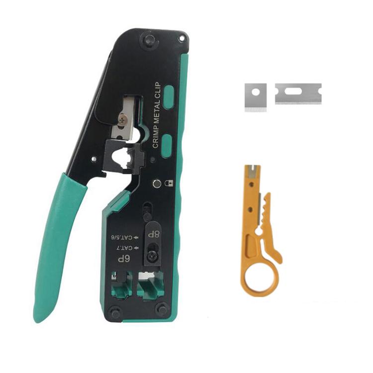Multifunctional 6P 8P Wire Cable Crimper Stripper Cutter Pliers Network Cat5e Cat6 Cat7 Rj45 Pass EZ Crimping Tool Novelty Gift