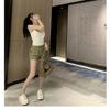 Women's Spicy Girl White Cotton Camisole with Chest Pads - Versatile Base Layer Tank Top for Summer