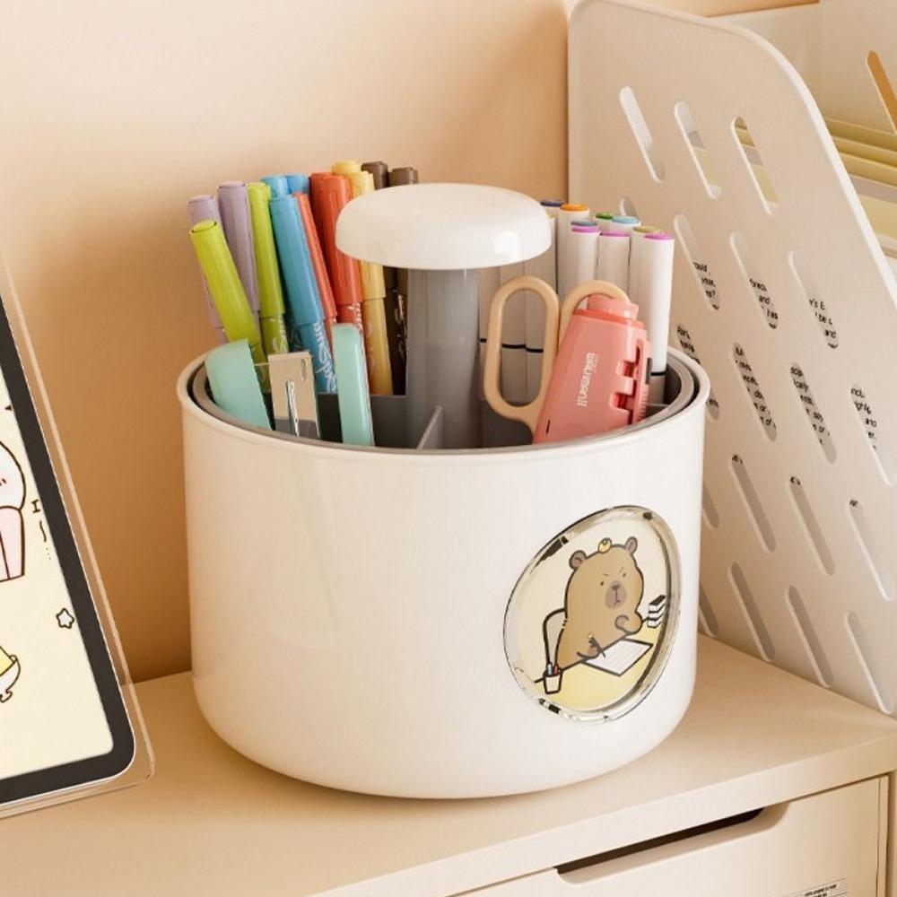 4 Patterns Capybara Rotating Pen Holder 4 Grid Capybara Stationery Storage  Home Office