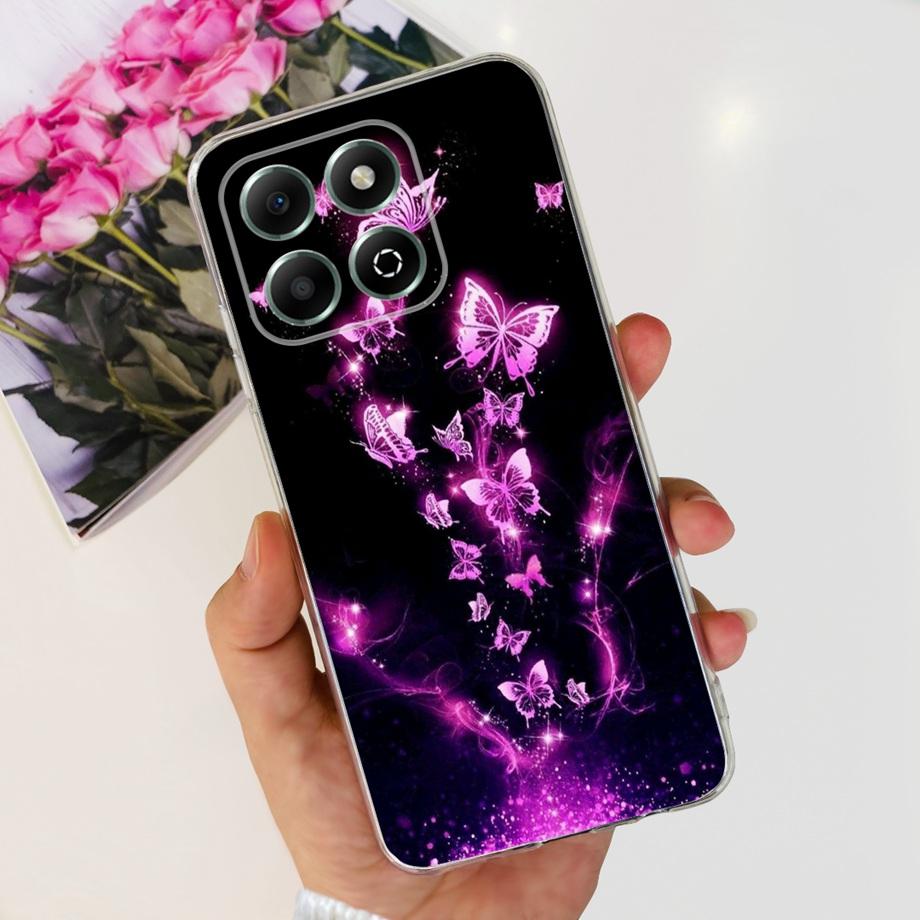 Phone Case for Honor X6b / Honor X6a Plus Transparent Shockproof Soft Cover Love Heart Butterfly Marble Bumper Camera Protection