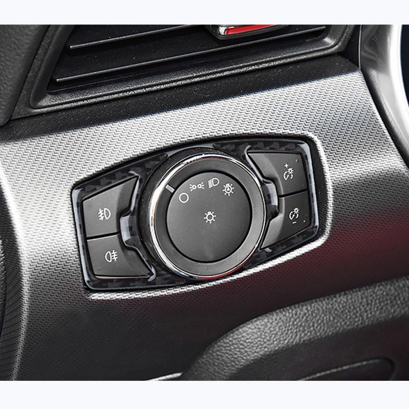 Carbon Fiber Headlight Switch Speaker Frame for Ford Mustang Car Stickers Car-Styling 2015 2016 2017 2018   Auto