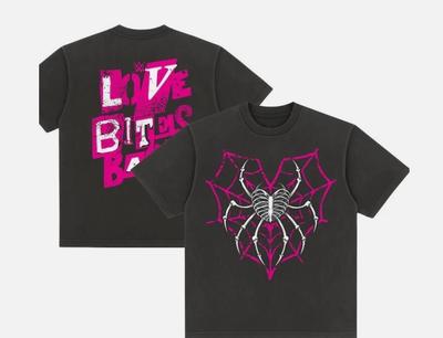 AJ Lee Love Bites Back WWE for fans Spindelsvæv Sort T-shirt Unisex Tee S-5XL Unisex T-shirt