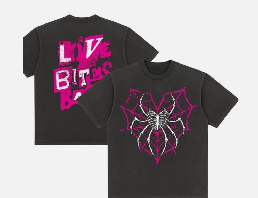 AJ Lee Love Bites Back WWE for fans Spider Web Black T-shirt Unisex Tee S-5XL Unisex T-Shirt XL