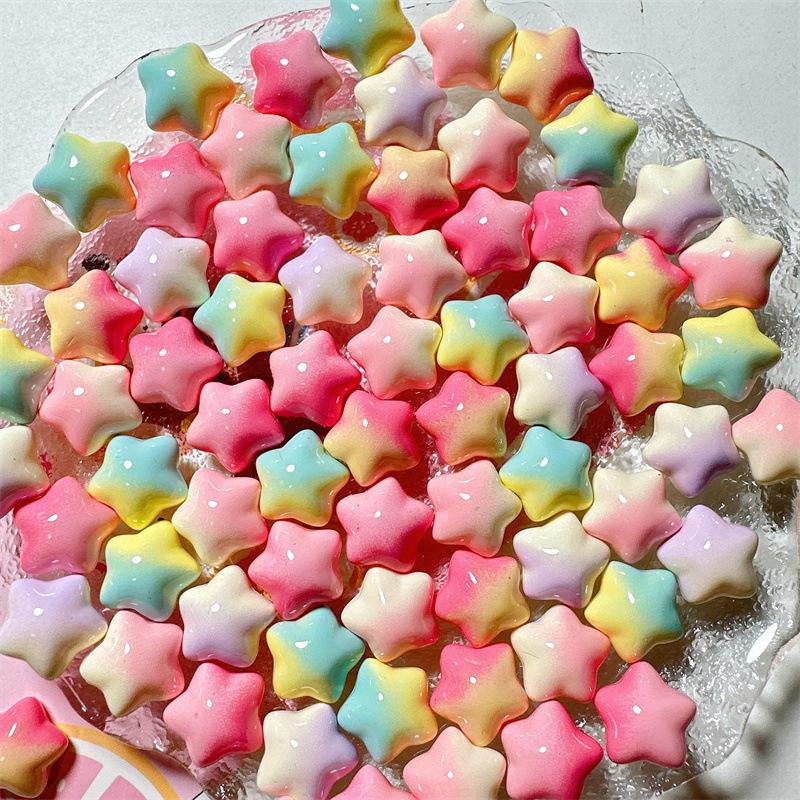 Handicrafts Cream Gradient Star Charm Rainbow Gloss DIY Jewelry Crafts Hair Clip Phone Case Decoration
