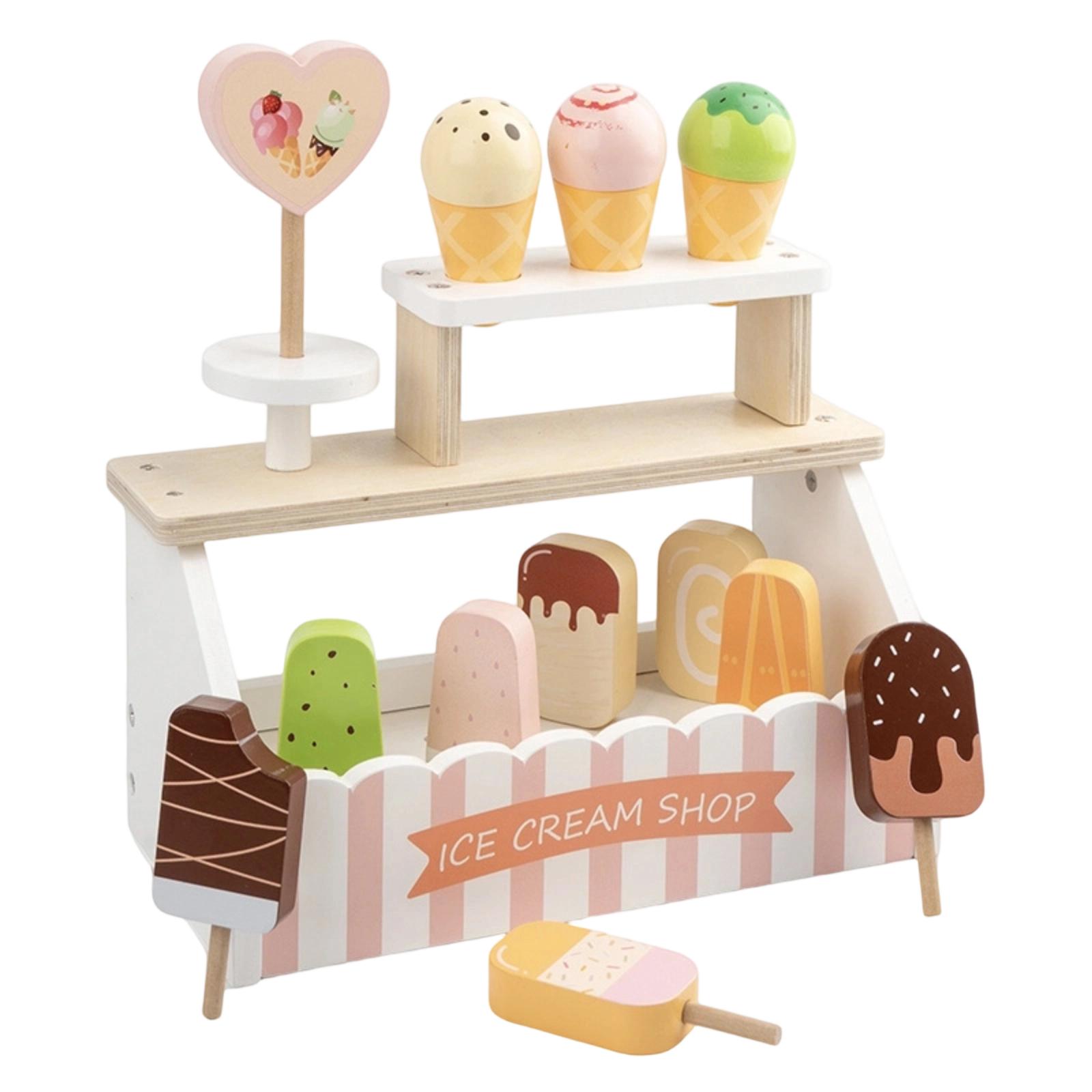 Детская тележка с мороженым - Игровой набор с мороженым и эскимо, Интерактивная ролевая игра для малышей и детей One Size