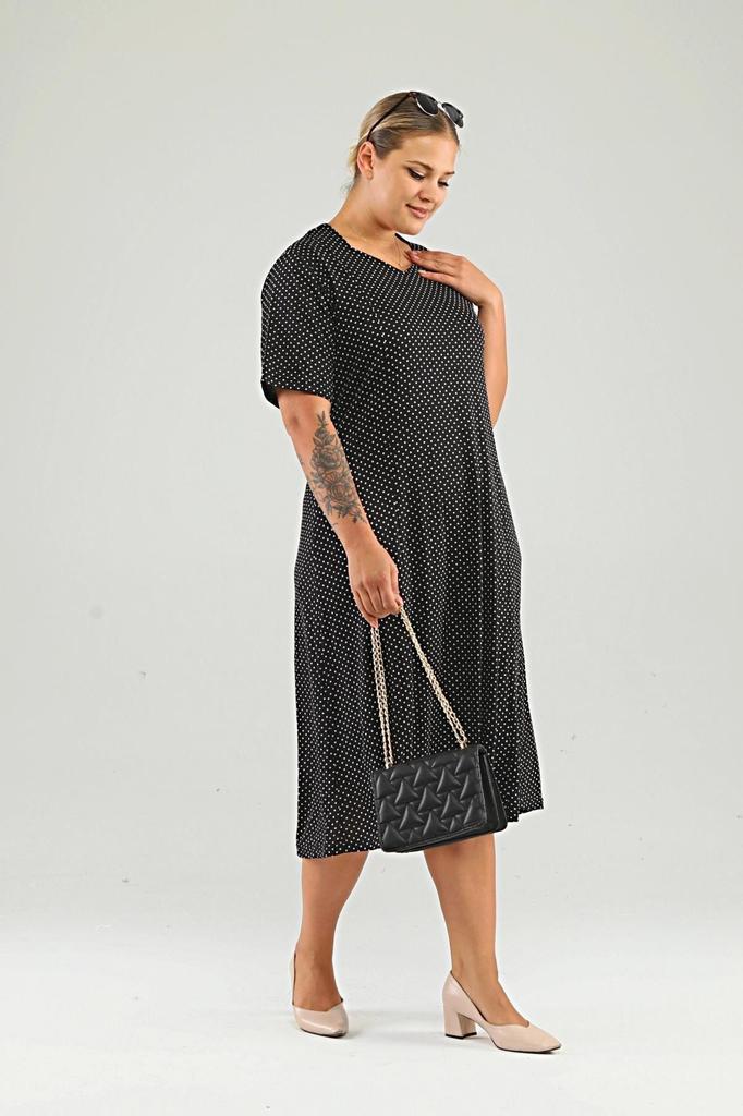 Sukienka damska w dużym rozmiarze, sukienka plus size we wzór w kropki i panterkę