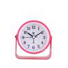 Small metal alarm clock for children, silent desktop clock for students, simple desktop rotating clock
