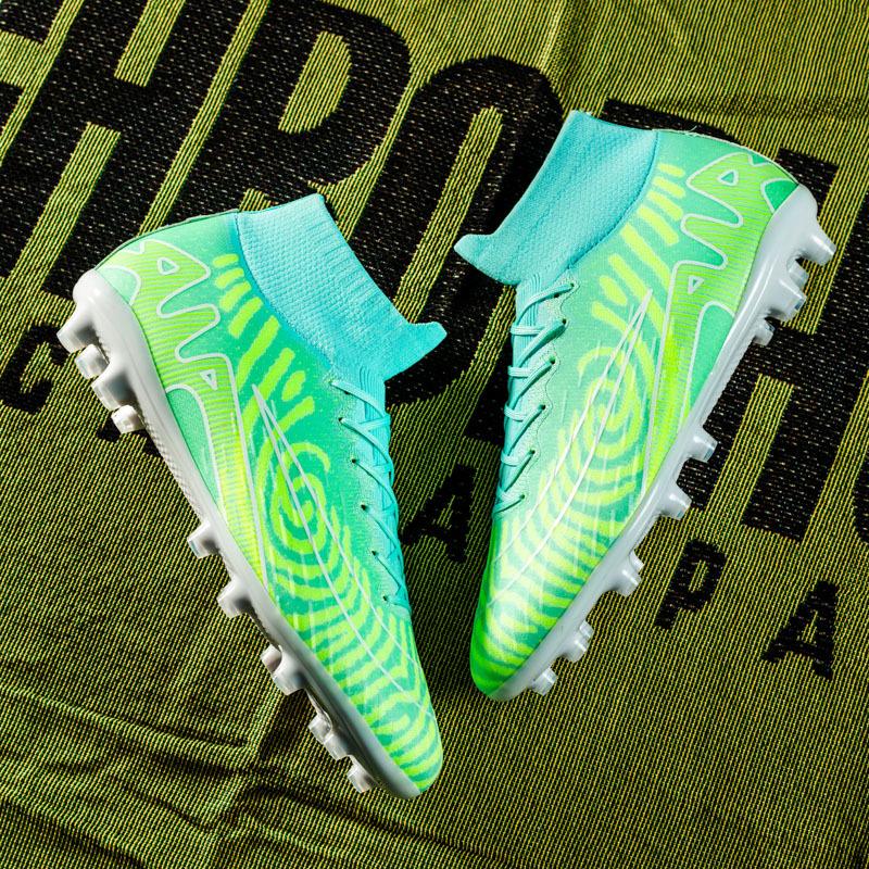 Men's and women's youth football shoes high-top breathable lawn training shoes wear-resistant