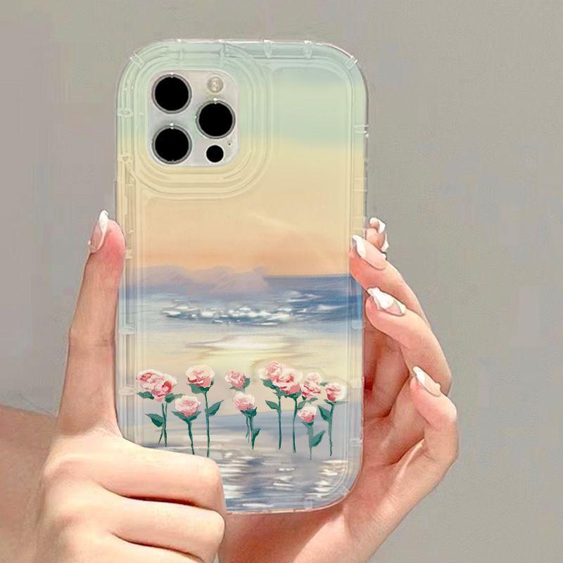 Scenic sunset rose suitable for iPhone17promax new mobile phone case 14TPU13/15 soft case anti-drop