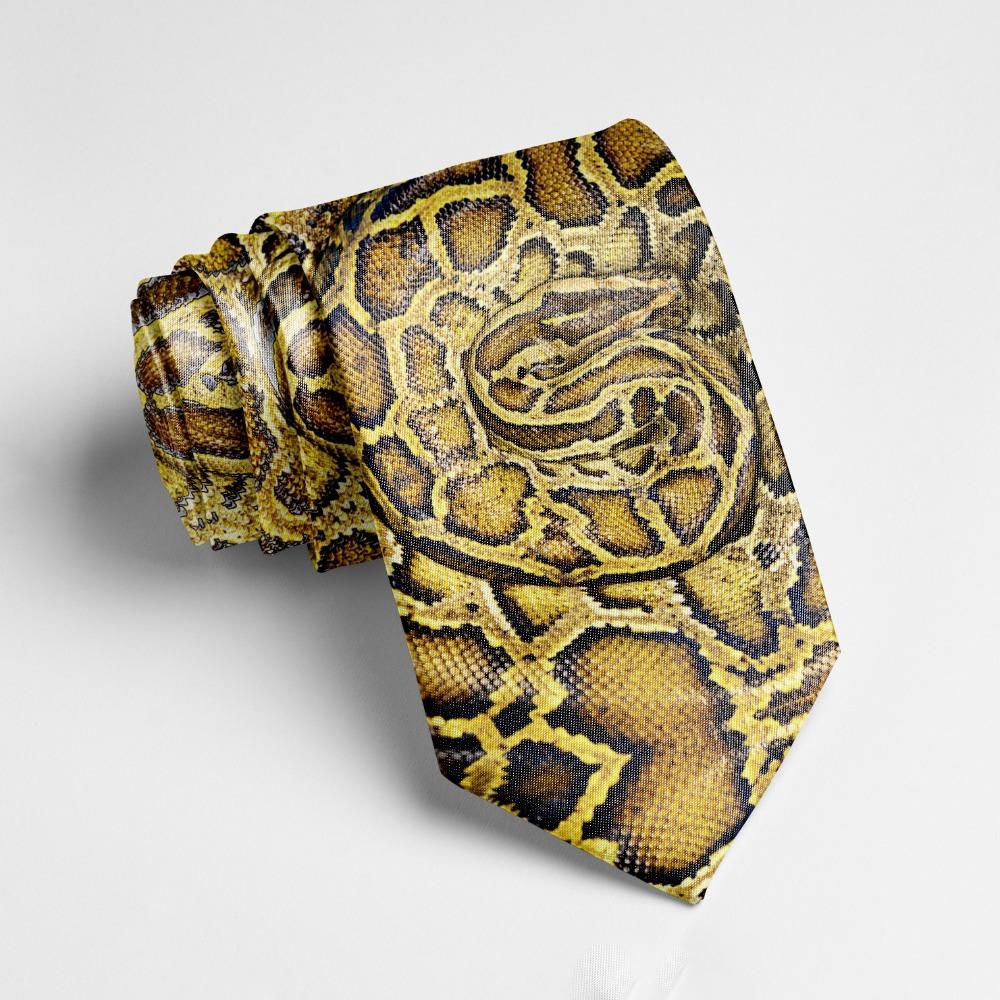 Casual Leopard Print Tie 8cm Wide Printed Serpentine Tie Polyester Slim Zebra Striped Tie