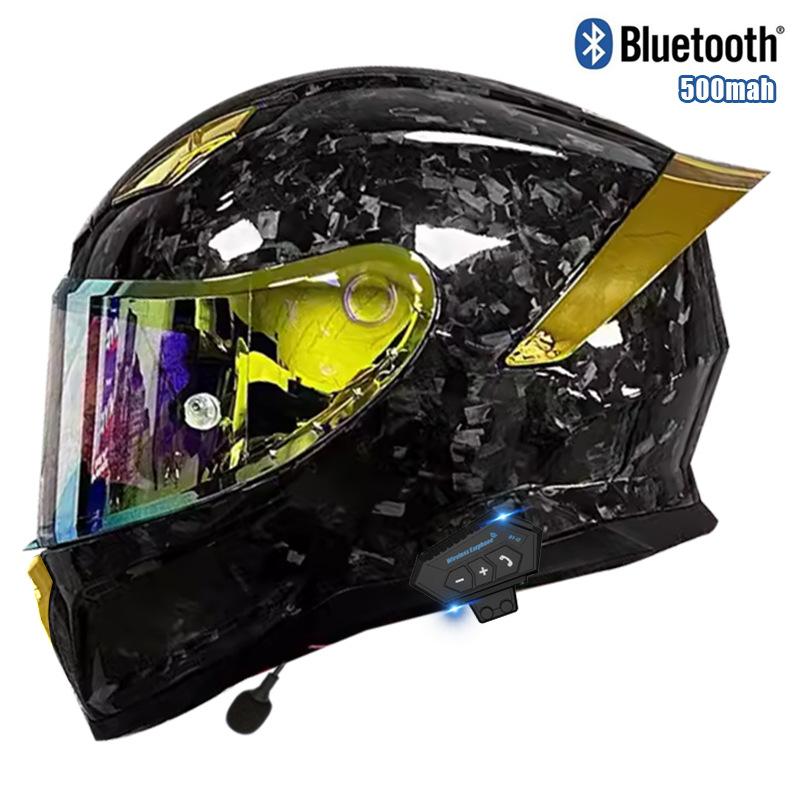

Шолом з вуглеволокна Dot Повнолицевий шолом Легкий Локомотивний Туристичний Bluetooth Шолом для бігу Чоловічий та Жіночий Шолом на чотири сезони L