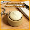 Simulation Bun Keyboard Clicker Keychain Mini Steamed Bun Stress Relief Sensory Fidget Toys for Autism ADHD Decompression Toy