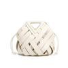 Simple Color Solid Women Casual Woven Drawstring Handbag With Buckle Magnetic