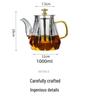 Borosilicate Glass Teapot with Stainless Steel Filter - Large Capacity Diamond Design