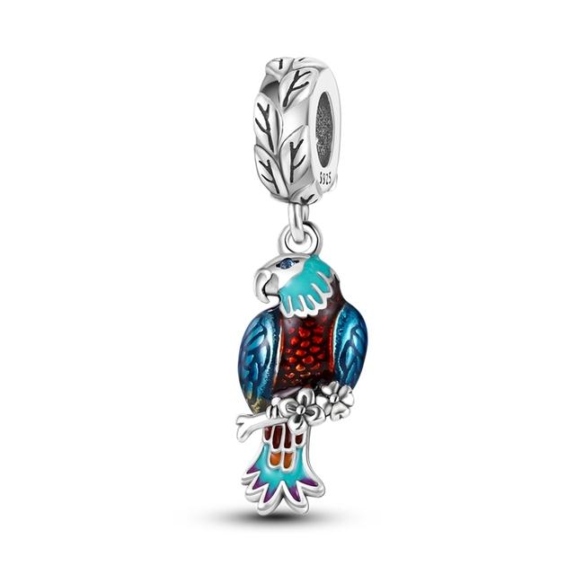 Nieuwe 925 Sterling Zilveren Glazen Bloem Hanger Kralen Bedels Passen Armband Ketting Sieraden Cadeau Voor Vrouwen