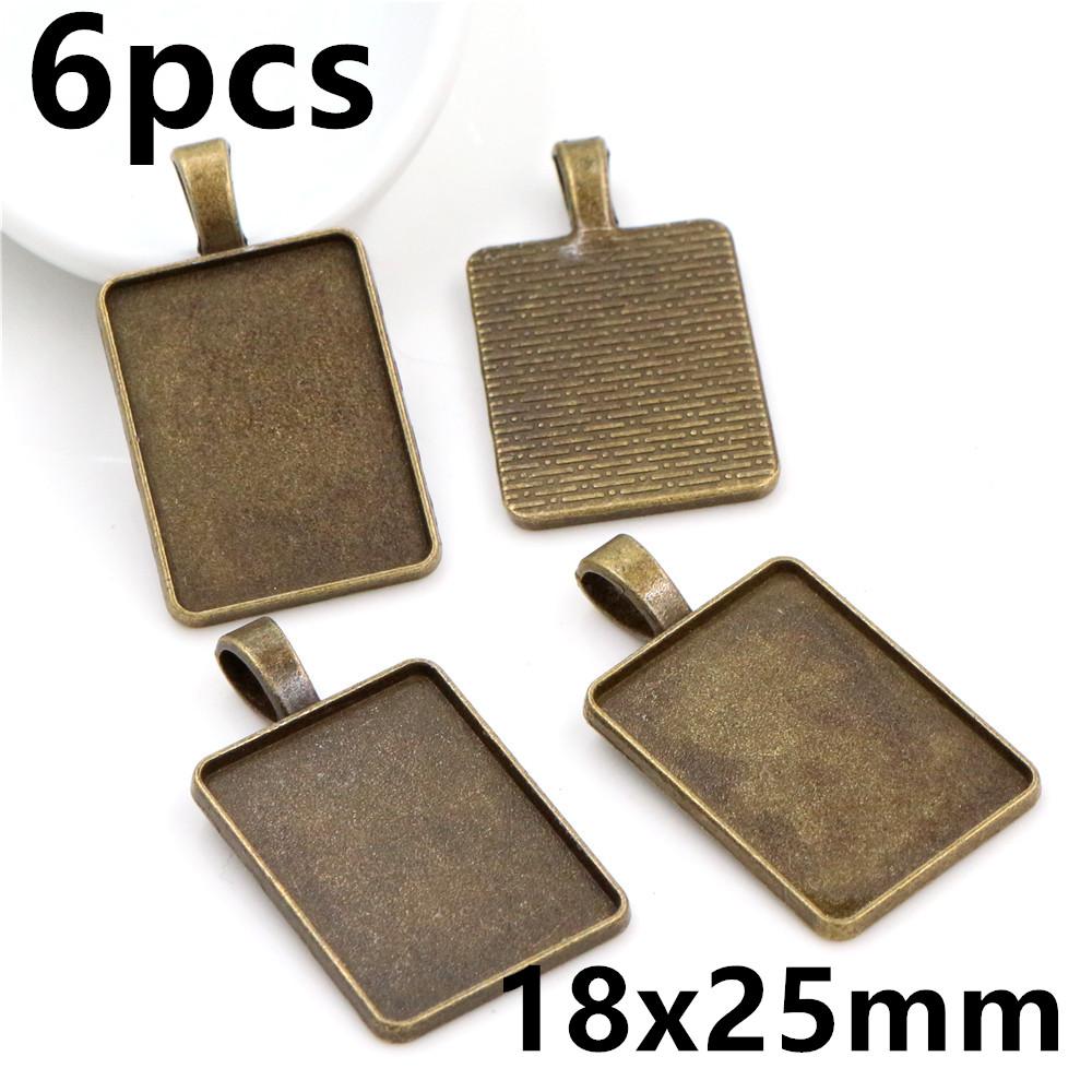 

3-10pcs 18x25mm 19x38mm 25x50mm Inner Size Rectangle Pendant Cabochons Blank Base Setting Tray DIY Jewelry Making Accessories