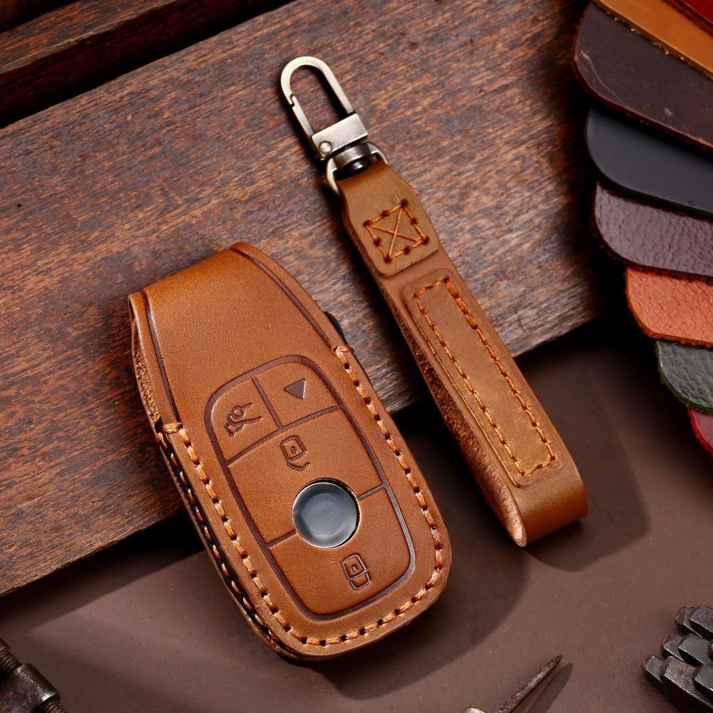 Genuine Leather Key Cover for Mercedes Benz Car Keys Premium Protection and Stylish Design