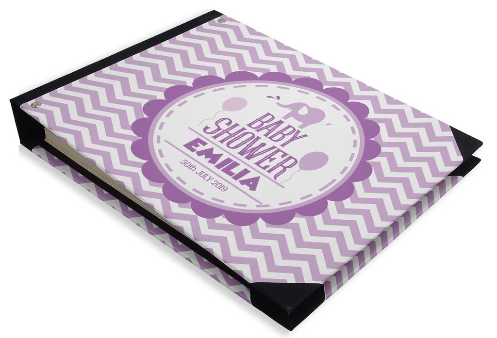 Darling Souvenir Blue Seamless Heart & Baby Objects Personalized Printed Baby Shower  Guest  Book  Scrapbook-7 x 9