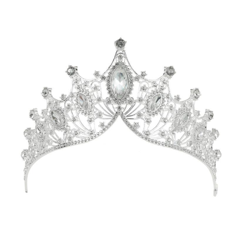 Brautkrone Markise Große Kristall Tiara Haarschmuck Geburtstag Hochzeit Hochzeitskleid Legierungskrone