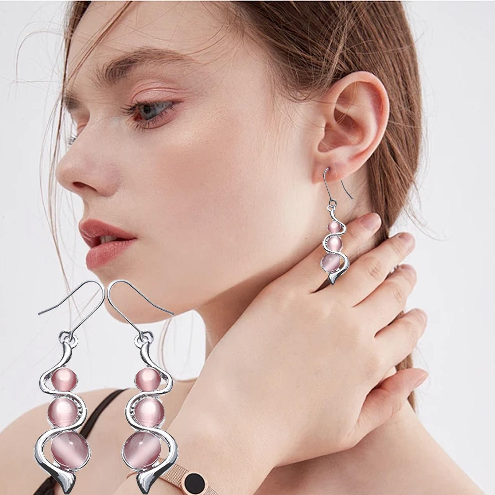 

Серьги-подвески, женские серьги-цветы с кристаллами, винтажные серьги, крючки для ушей One Size розовый