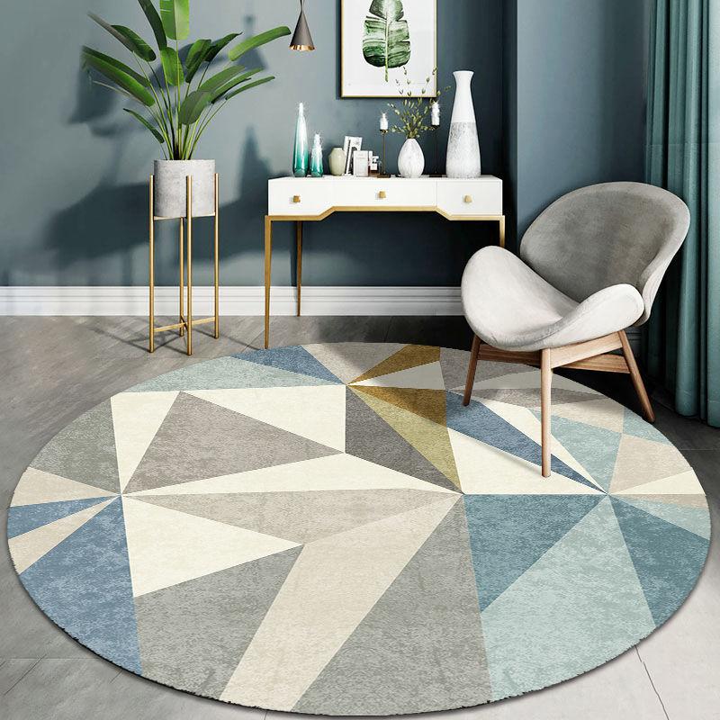 Modern Minimalist Nordic Round Floor Mat Computer Chair Cushion Swivel Chair Cushion Bedroom Bedside Carpet Leisure Floor Mat