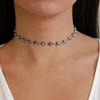 Stainless Steel Blue Eye Necklace Minimalist Clavicle Chain Fashion Colorful Anklet  Daily Wear