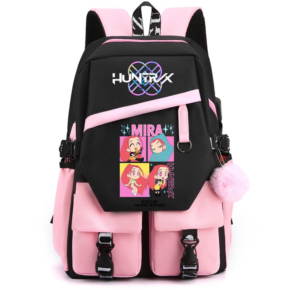 Anime K-pop Demon Hunters Tryckt Ryggsäck med Stor Kapacitet för Tonåring Student Flicka Pojke Tillbaka Till Skolan Bokväska Kvinnor Vattentät Resväska Barn Gåva