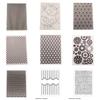 3D Textured Impressions Embossing Folder, Line Textured Dot Background Embossing Folder for Card Making DIY Craft Art Supplies