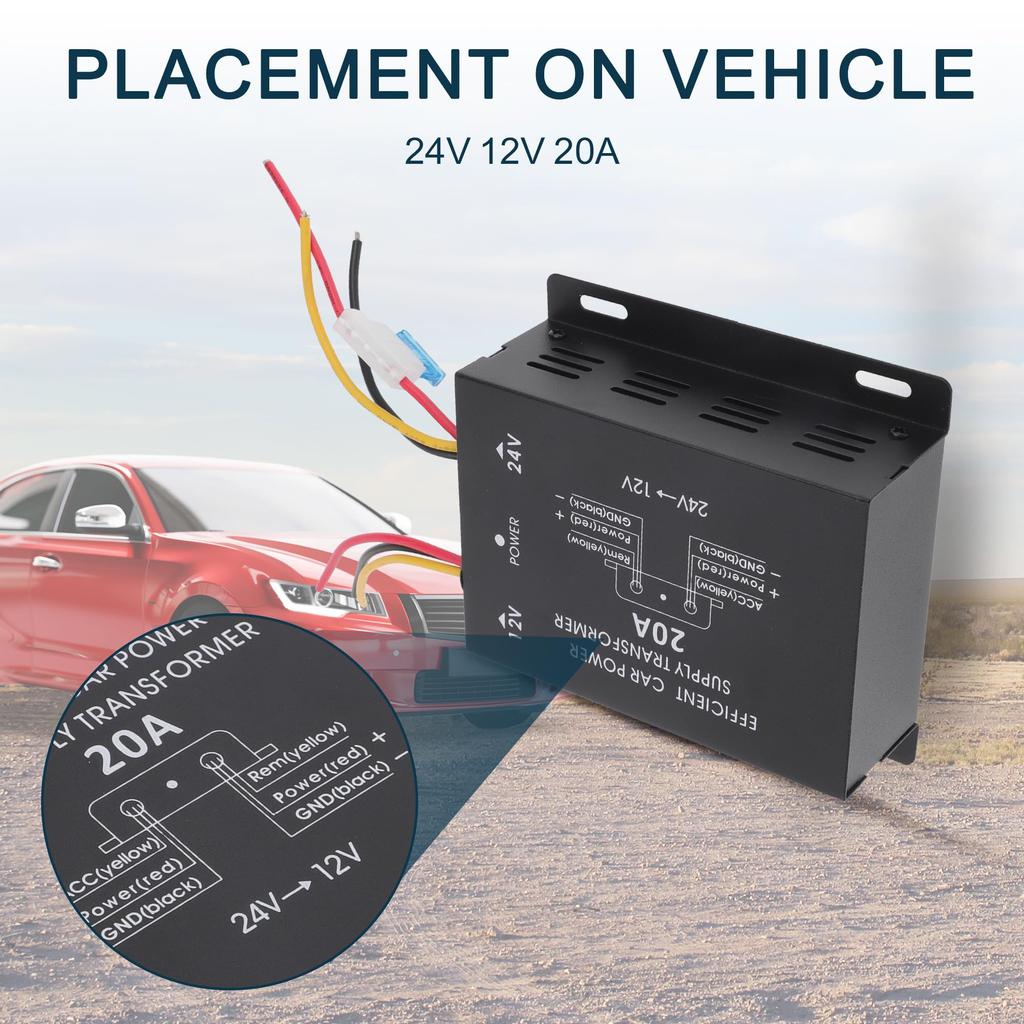 1 x TUCKBOLD Truck 24V to Car Power Module 20A | Power Converter Black