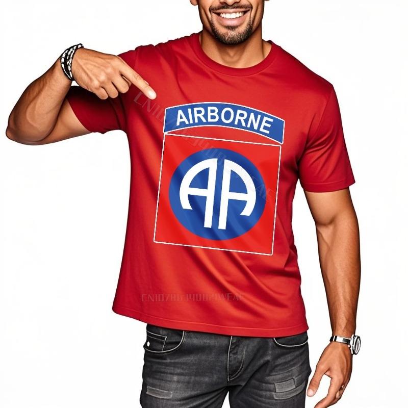 Unisexs tshirt Soft Streetwear Tshirts Airborne Logo On Black Streetwear Classic Tshirt Classic Adult Round Neck Tee