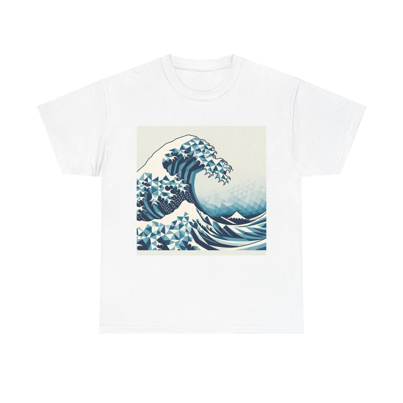 Unisex Adult T Shirt Classic Japanese Wave Art with Geometric Styling NEW Cool 3XL