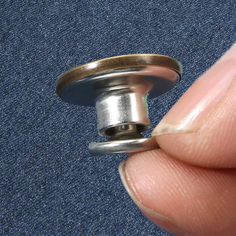 10-50 Pezzi Bottoni Staccabili per Jeans Vita Regolabile Fibbie Metalliche per Pantaloni Senza Cuciture Kit di Riparazione con Attrezzi