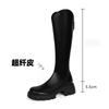 Qiao Feifei V-mouth long boots for women 2025 autumn and winter brown thick-soled high boots Knight boots Children increase height and look thinner