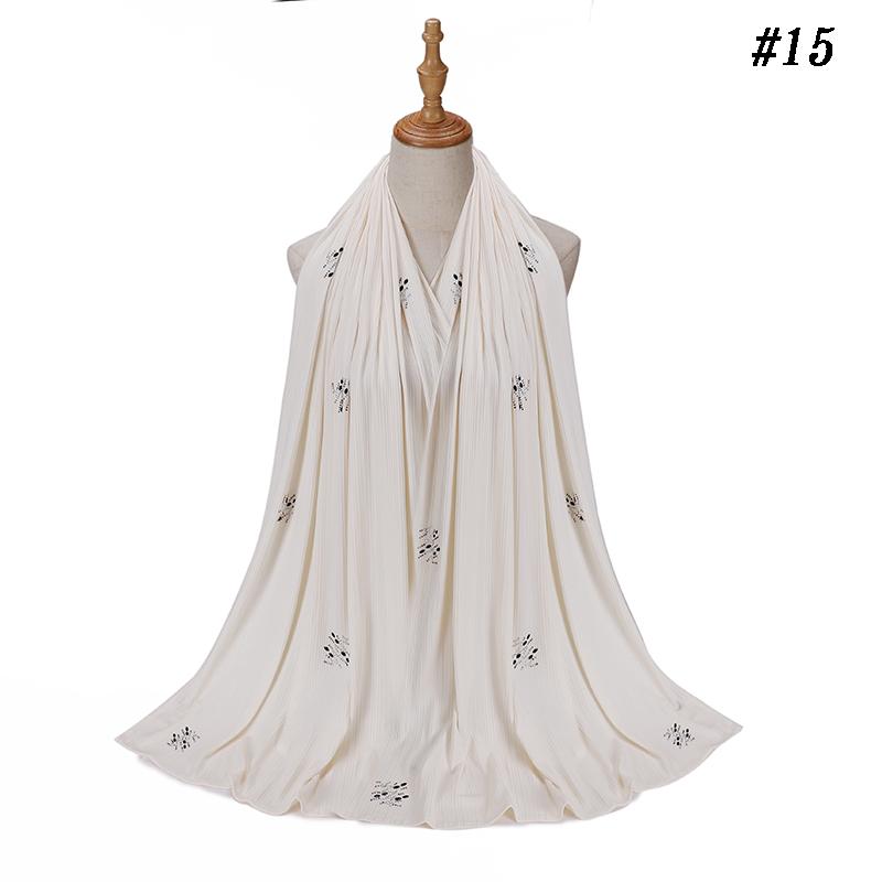 Ribbed Jersey Hijab Soft Breathable Stretch Scarf Shiny Sequins Muslim Shawls Wraps Islamic Headscarf Foulard