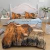 Highland Cow Duvet Cover Bull Cattle Bedding Set Western Cowboy Comforter Cover Full Queen For Boys Teen Farmhouse Quilt Cover