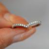 1.2mm Moissanite Curved Stacking Wedding Band V Shape Chevron Ring for Women   CopperHalf Eternity Band Jewelry Gift