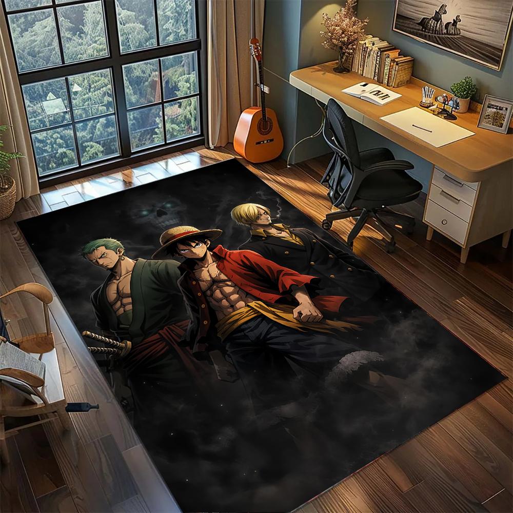 Zoro Enma Katana Green Hair Samurai Rug Carpet Large Area Rug Non Slip Washable Floor Mat Gamer Room Bedroom Home Decor