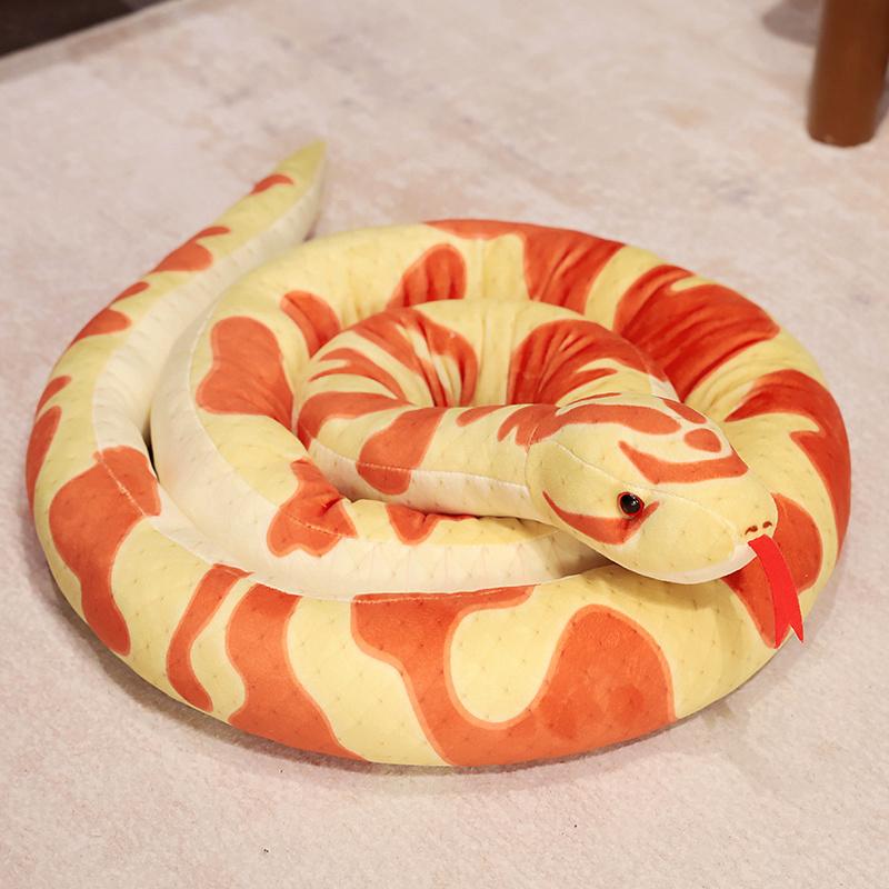 Simulation Cartoon Python Plush Toys Long Pillow Stuffed Animal Realitisc Snake Giant Boa Halloween Decor Kids Boys Funny Gifts