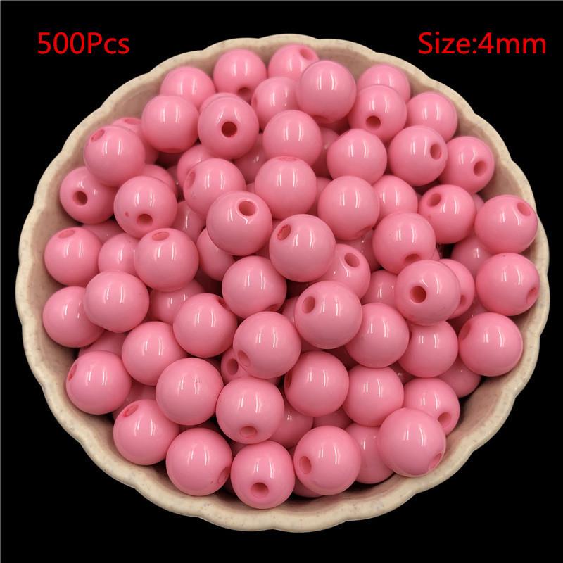 4mm/500 stk Bakte farge hirseperler Glassperler løse perler Kryssperler DIY Materiale Ensfarget risperler DIY perler Håndlagde løse plastperler