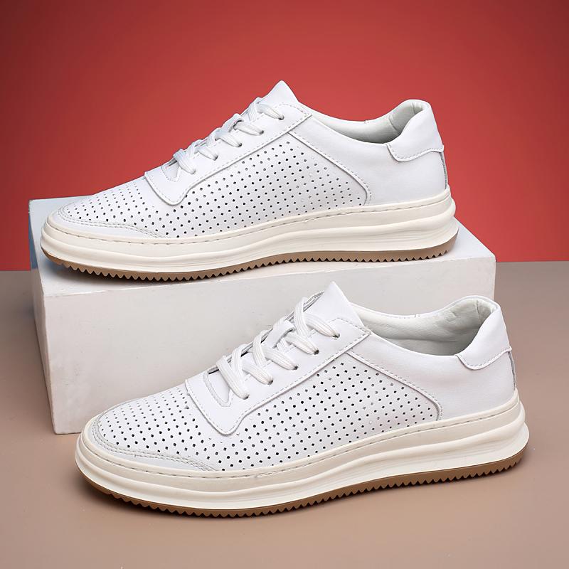 Fashion High End Brand Men's Leather Casual Shoes Breathable Lightweight Sports Oxford Shoes Interviews Commuting Men's Work Shoes