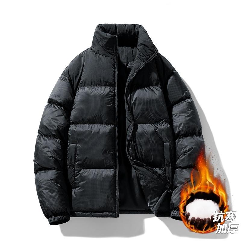 Men's cotton-padded clothes winter new casual trend thickened cotton clothes hooded splicing bread clothes jacket men