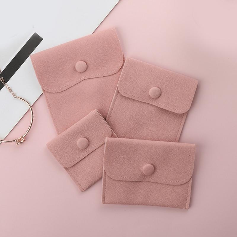 12pcs Convenient Flannel Jewelry Pouches Small Fabric Bags With Snap Closure For Jewelry Storage And Gift Packaging