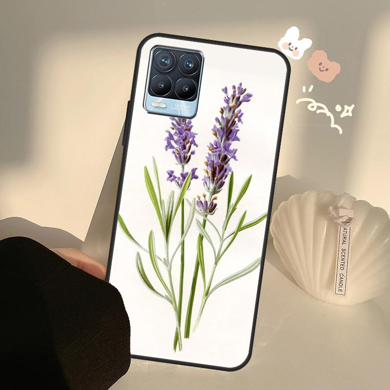Lavender Purple Flower Case For Realme C71 C63 C61 C55 C51 C53 C25 C65 C67 C75 11 12 13 14 15 Pro Plus GT6 GT7 Pro